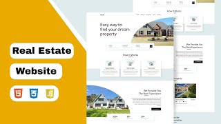 Real Estate Website Design Using HTML CSS & JavaScript || Project for Beginners