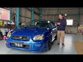 【在庫車紹介】h15年式　インプレッサ　wrx sti　走りの6速マニュアル　車高調　社外マフラー　社外メーター等カスタム多数の1台です。