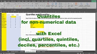 Excel - Quantiles and Quartiles (non-numeric)