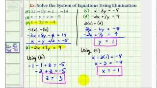 Ex 2: System of Three Equations with Three Unknowns Using Elimination