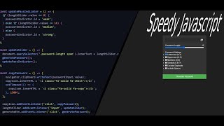 Speedy JavaScript Password Generator 🚀