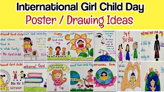 International Girl Child Day Poster | Girl child day drawing | Save Girl Child drawing ideas 2023