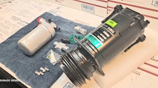 1976 CADILLAC ELDORADO A/C AIR CONDITIONING COMPRESSOR AND VIR VALVE IN RECEIVER and AC COMPRESSOR