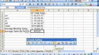 Excel 2003 Tutorial Tracing Errors Microsoft Training Lesson 18.4