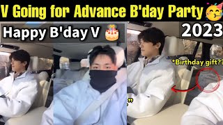 [Full Video] BTS V Going For Advance B'day Party 2023 🎂 Happy Birthday V 🥳 BTS V & Park Hyungsik 💜