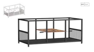 Assemble: VECELO 39.4 Inch TV Stand/Coffee Table with Storage and Mesh Shelf for Living Room