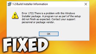 How To Fix Error 1722 There Is A Problem With This Windows Installer Package Windows 7 / 8 / 10
