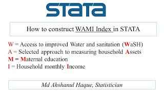 How to construct WAMI Index in STATA || Measuring socioeconomic status