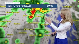 Scattered rain and storms Sunday