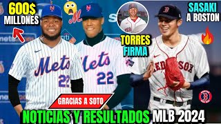 VLADIMIR GUERRERO JR 600 MILLONES GRACIAS A SOTO? TORRES FIRMA CON BOSTON? JAPONES SASAKI A BOSTON?