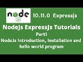Nodejs tutorial: NodeJs Introduction, Installation and hello world program part1