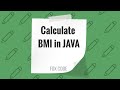 How to Calculate The BMI (Body Mass Index) in JAVA programming