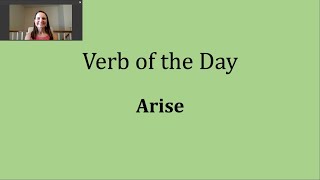 Verb of the Day - Arise