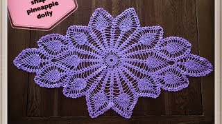 CC How to crochet diamond shape pineapple doily Part 1 of 2