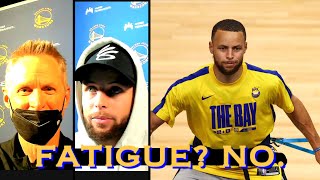 📺 Stephen Curry: “legs or fatigue or what not can’t be an issue”; Kerr: Draymond & Looney “good”