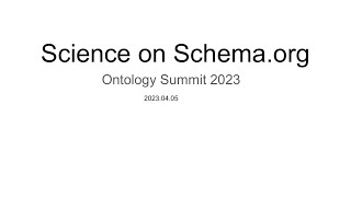 Science on Schema.org