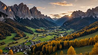 Walking Tour of SANTA MADDALENA in Val Di Funes Dolomities Italy | 4k 60fps