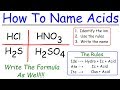 Naming Acids In Chemistry