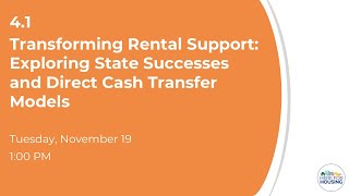 Transforming Rental Support: Exploring State Successes and Direct Cash Transfer Models