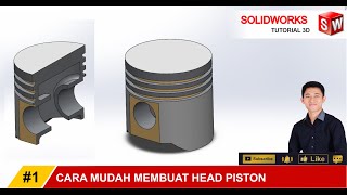 SOLIDWORKS | #1 CARA MEMBUAT HEAD PISTON | LATIHAN 3D | HOW TO DESIGN HEAD PISTON