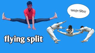 HOW TO FLYING SPLIT ll jump double side kick ll jump stretching #viralvideo #india