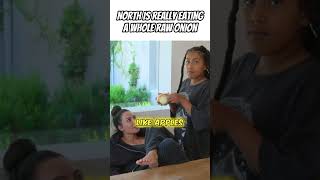 North West Eating A Whole RAW Onion #northwest #food #thekardashians #kimkardashian