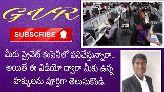 మీరు ప్రైవేట్ కంపెనీలో పనిచేస్తున్నారా.. అయితే ఈ విడియో ద్వారా మీ హక్కుల గురించి తెలుసుకోండి.#