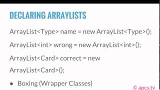 Lecture 81 - Introduction to ArrayLists