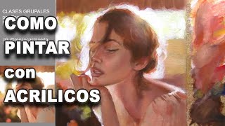 Pintando retrato con acrilicos - Directo