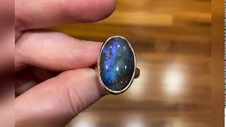 Flashy Blue Labradorite Ring