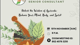 Ayurveda Masterclass with Dr Sharika Menon