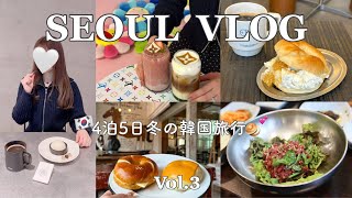 【SEOUL vlog🐩③】4泊5日冬の韓国旅行🇰🇷🥯/狎鴎亭 梨泰院 漢南洞/韓国カフェ・グルメ・ショッピング【韓国vlog】