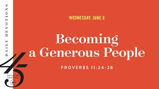 Becoming a Generous People – Daily Devotional