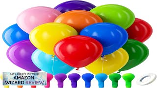 Bezente Assorted Rainbow Latex Balloons 100 Pack 12 inch Round Helium Bright Review