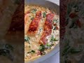 salmon in a creamy chorizo sauce