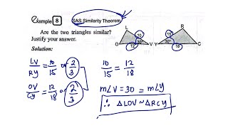 Proving Similar ▵:Prob#8 - SAS Are the Two Triangles Similar? Justify your answer.