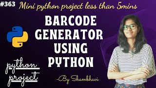 Barcode generator using python | mini python project | python project | python code