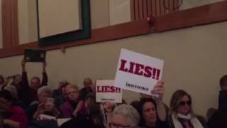 Crowd chanting at Congressman McClintock's Town Hall Meeting in Sonora