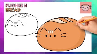 How To Draw Pusheen Cat - Bread | Cute Easy Step By Step Drawing Tutorial