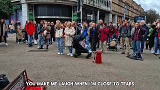 The crowd always gets going with this song! Busking on Grafton St, Ireland.