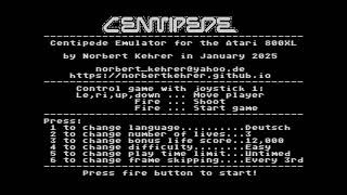 ATARI XL / XE += CENTIPEDE EMULATOR =+ NEW REMAKE GAME 2025