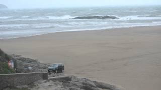 Land-Rover crossing the beach from Burgh Island