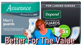 Depends vs Assurance❓  Men's Incontinence Pads 👍