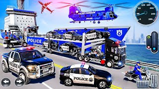 US City Police Car Transporter Driving - Police Trailer Truck Driver Simulator 3D - Android GamePlay