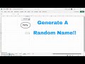 How To Make A Random Name Generator In Excel! Click A Button And Have A Random Name Generated!