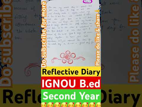 Reflective Diary || IGNOU B.ed Second Year || #youtubeshorts #ytshorts ...