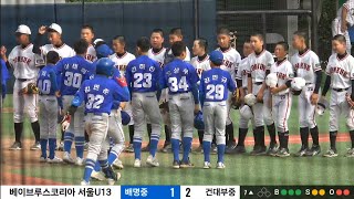 2024 베이브루스코리아 서울시 저학년 하계리그(U13) 야구대회 ㅣ배명중 vs 건대부중 ㅣ학부모스포츠 PTV