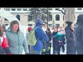 exploring winter at frozen lake louise in banff national park