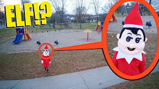 DRONE CATCHES ELF ON THE SHELF AT HAUNTED PARK ON CHRISTMAS DAY!! (WE FOUND HIM!)