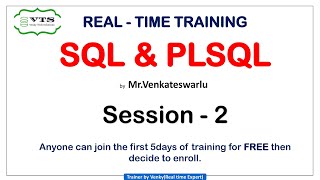 Session -2 :: SQL AND PLSQL Real-time practical training || Aug 2023 Batch